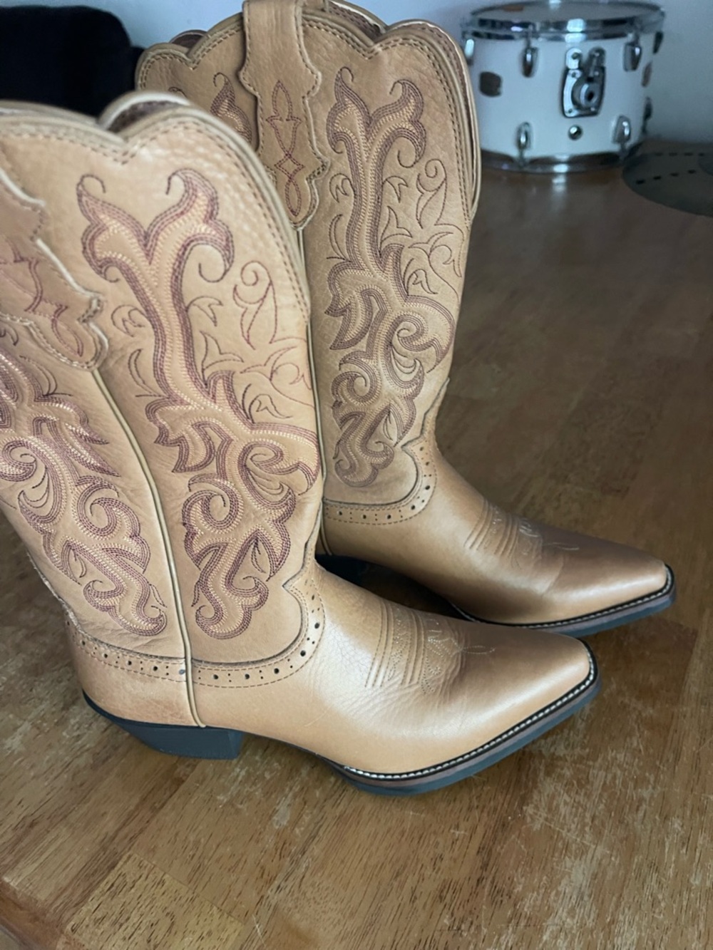 Justin Stampede Boots Brown Leather Western Boot - Picture 3 of 12